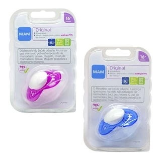 Chupeta 16+ Meses MAM Original Menina Menino Bebê Bico Silicone Lisa 1 Ano