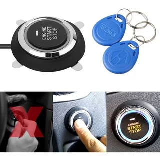 Kit Universal Partida Motor Carro Com Botão Start Stop Rfid Ignição Partida Carro