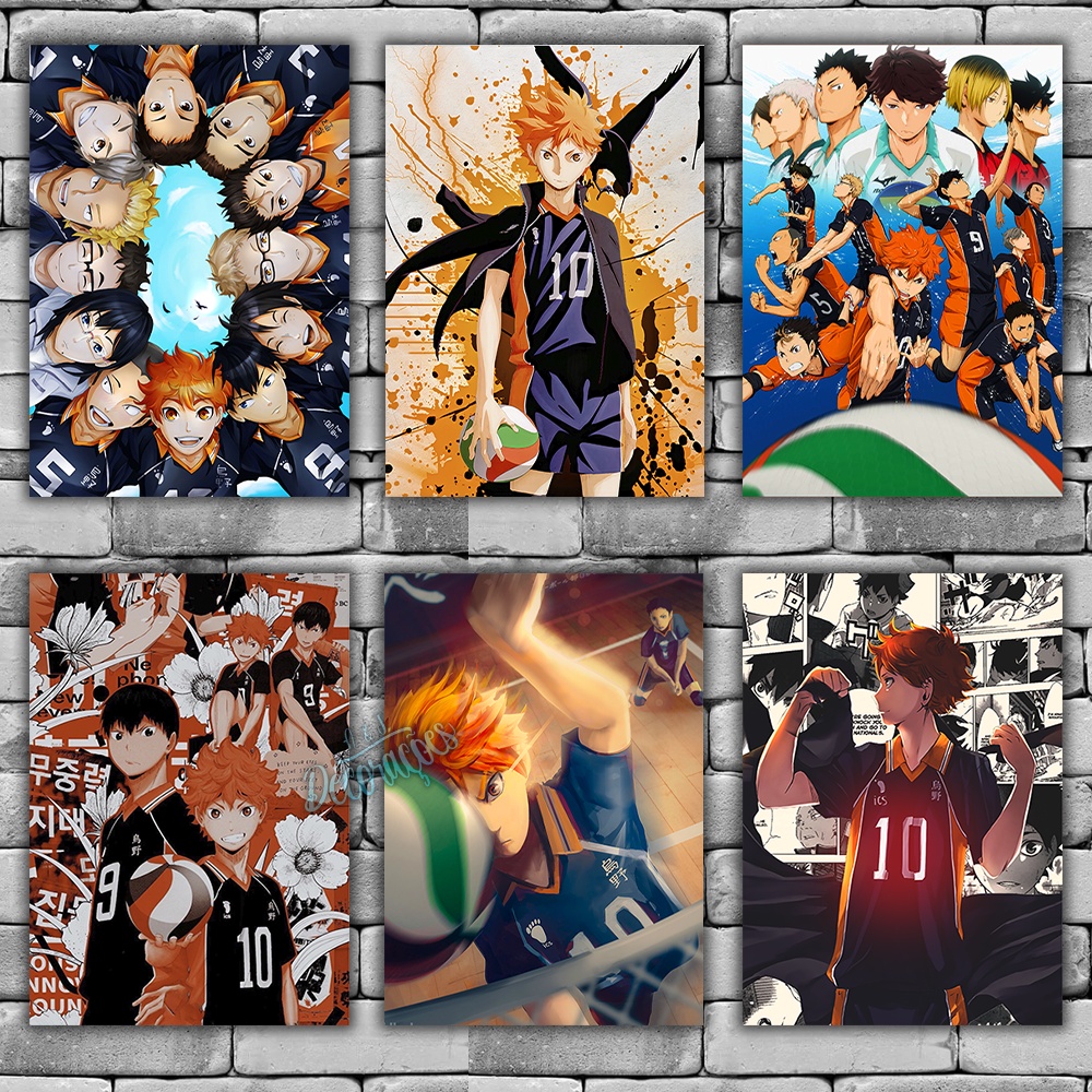 Placa Quadro Decorativa Mdf Haikyuu Personagens Anime Volei