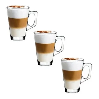 Kit 3 Canecas Taça 250ml Xícara Alta Dolce Gusto Cappuccino