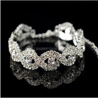 Pulseira Noiva Debutante Madrinha Casamento Prata Strass