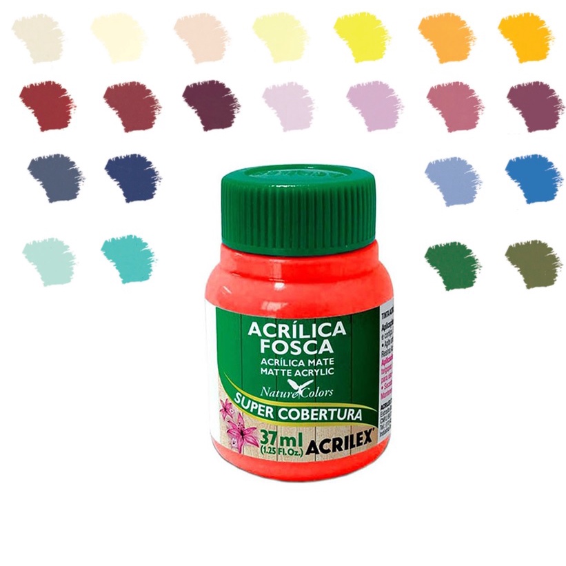 Tinta Acrílica Fosca Artesanato e Decoração Acrilex 37ml | Shopee Brasil