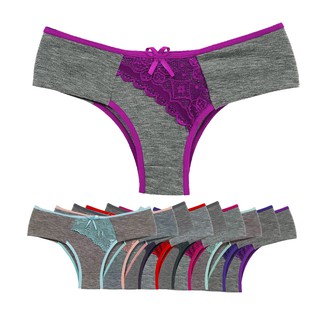 Kit 5 Calcinhas de Algodão com Renda Barato Lingerie Sexy Antialérgico Preço de Atacado