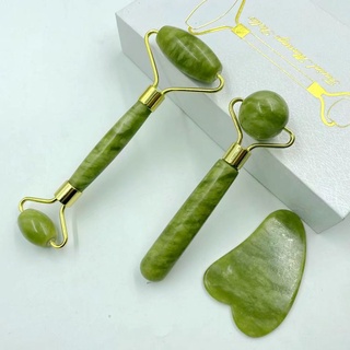 Kit Rolos Rolinho Massageador Pedra De Jade no rosto - Facial Anti Rugas