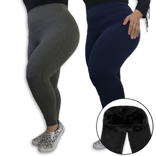 Kit 2 Calças Legging Plus Size Heide Ribeiro Felpada Térmica