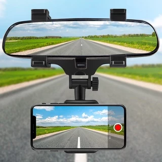 Suporte Veicular Para Celular Universal Com Fixação No Retrovisor Do Carro Rotação 360°