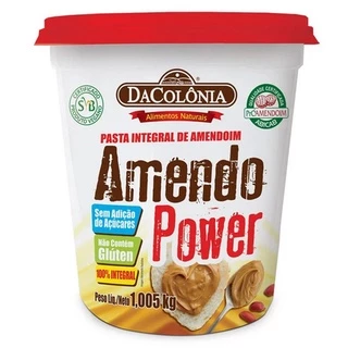 Pasta de Amendoim Integral 1,005Kg - Amendo Power Tradicional Exclusivo DaColônia