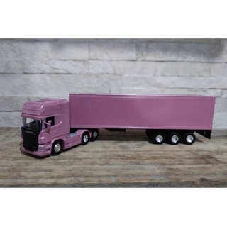 MINIATURA CAMINHÃO SCANIA V8 R730 + BAÚ/TANQUE 1/64