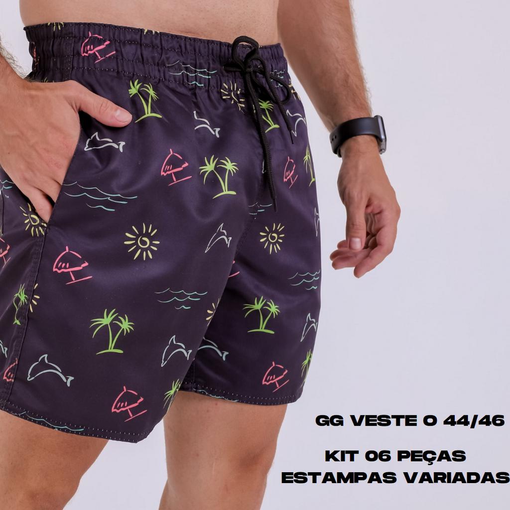 Shorts Esportivos Masculinos Com Estampa Casual Estilo Louis