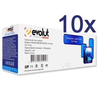 Kit 10 Toner Compatível 35A 36A 85A Evolut para LaserJet P1005 P1006 M1120 mfp M1522 mfp P1505 P1505n P1102 P1102w M1212