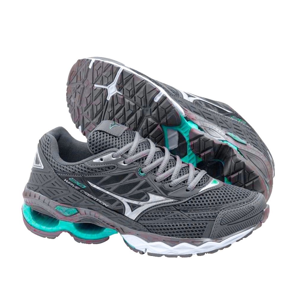 Mizuno wave 20 Cor Cinza Verde gua