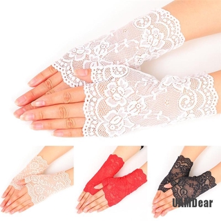 Luvas de renda Crânio Jacquard Luvas de renda preta Luvas femininas de  proteção solar Luvas curtas de tule elásticas Moda gótica de Halloween  (cor