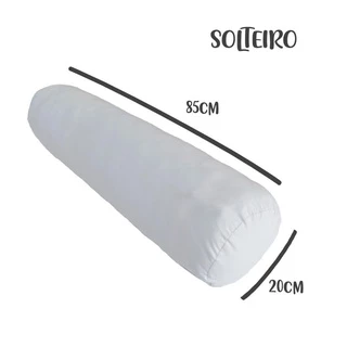 Capa para Rolo de Cabeceira Solteiro 85x20cm Branco Arrumadinho Enxovais