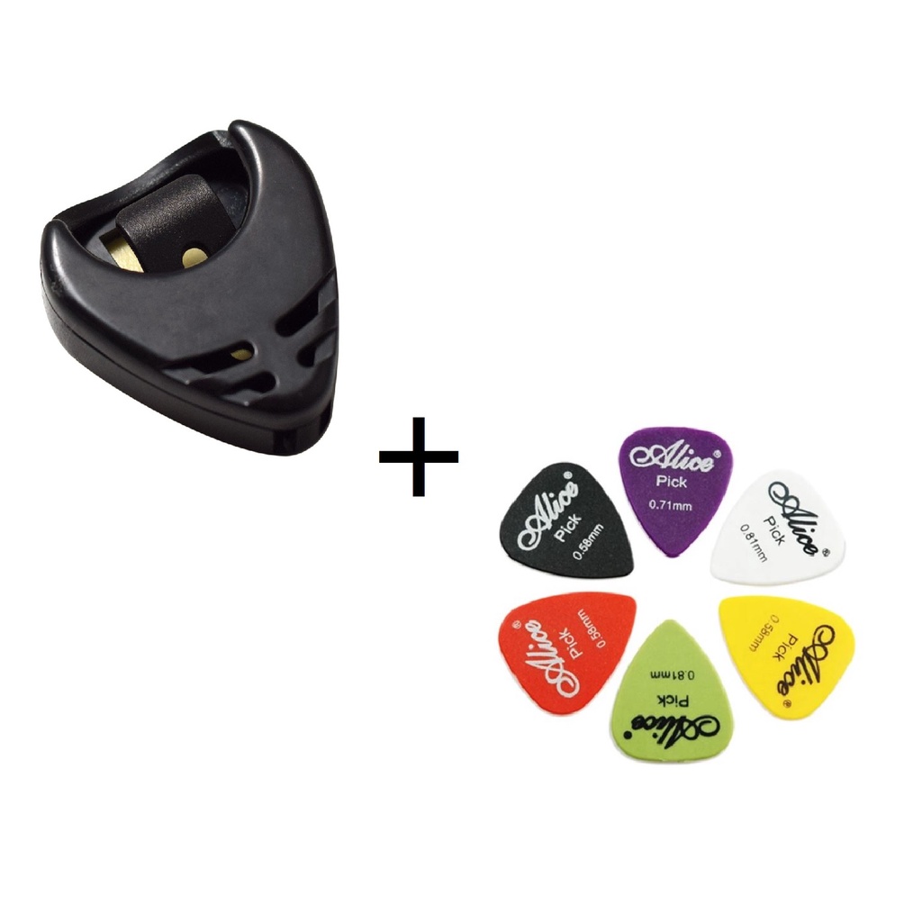 Palhetas Alice + Porta Palhetas 6 un p/ Violão Guitarra