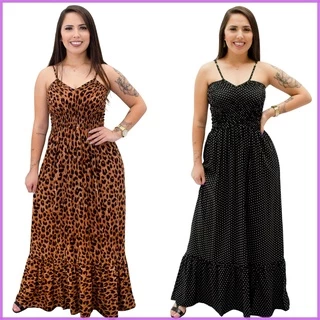 Vestido Longo Feminino Busto Drapeado Veste até 46