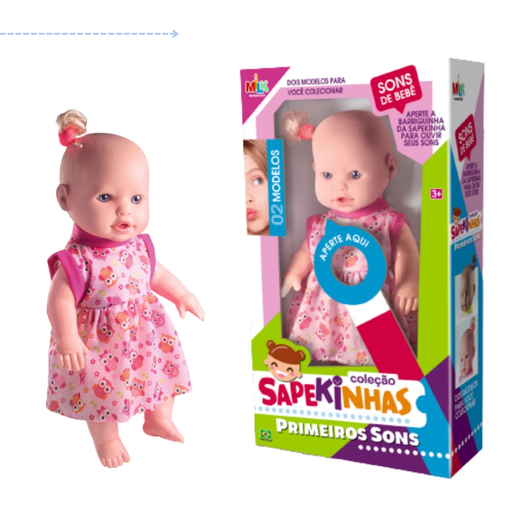 Boneca bebezao que fala e faz sons de bebe chora brinquedo para menina criança baby milk brinquedos