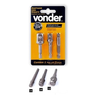 conjunto com 3 Adaptador Soquete Parafusadeira Furadeira 1/4 3/8 1/2