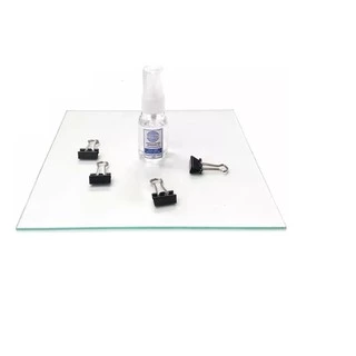 Base Mesa de Vidro Impressora 3d Anet A8 / Et4 + 4 presilhas + adesivo líquido profissional