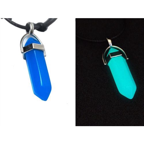 Colar Pedra Obelisco Brilha No Escuro Azul Regulável | Shopee Brasil