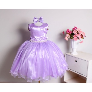 Vestido Jardim encantado Princesa Sofia Rapunzel de Festa Infantil Encanto  Isabela Lilás