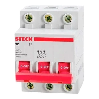 DISJUNTOR DIN STECK 3KA TRIFASICO TRIPOLAR CURVA C 40A SDD63C40