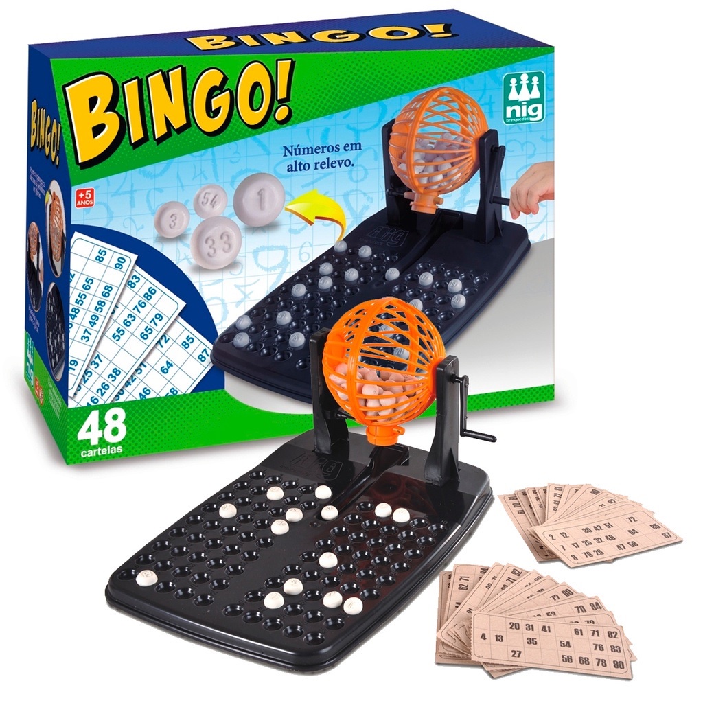 Jogo de Bingo com 48 Cartelas 1 Globo Giratório 90 Bolinhas - Toia - Jogo  Bingo Infantil - Magazine Luiza