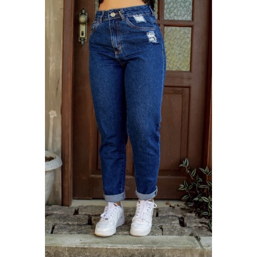 Calça Jeans Casual Plus Size, Feminina, Com Gravata Rasgada, Cintura  Elástica, Stretch Alto, Calça Jeans Skinny