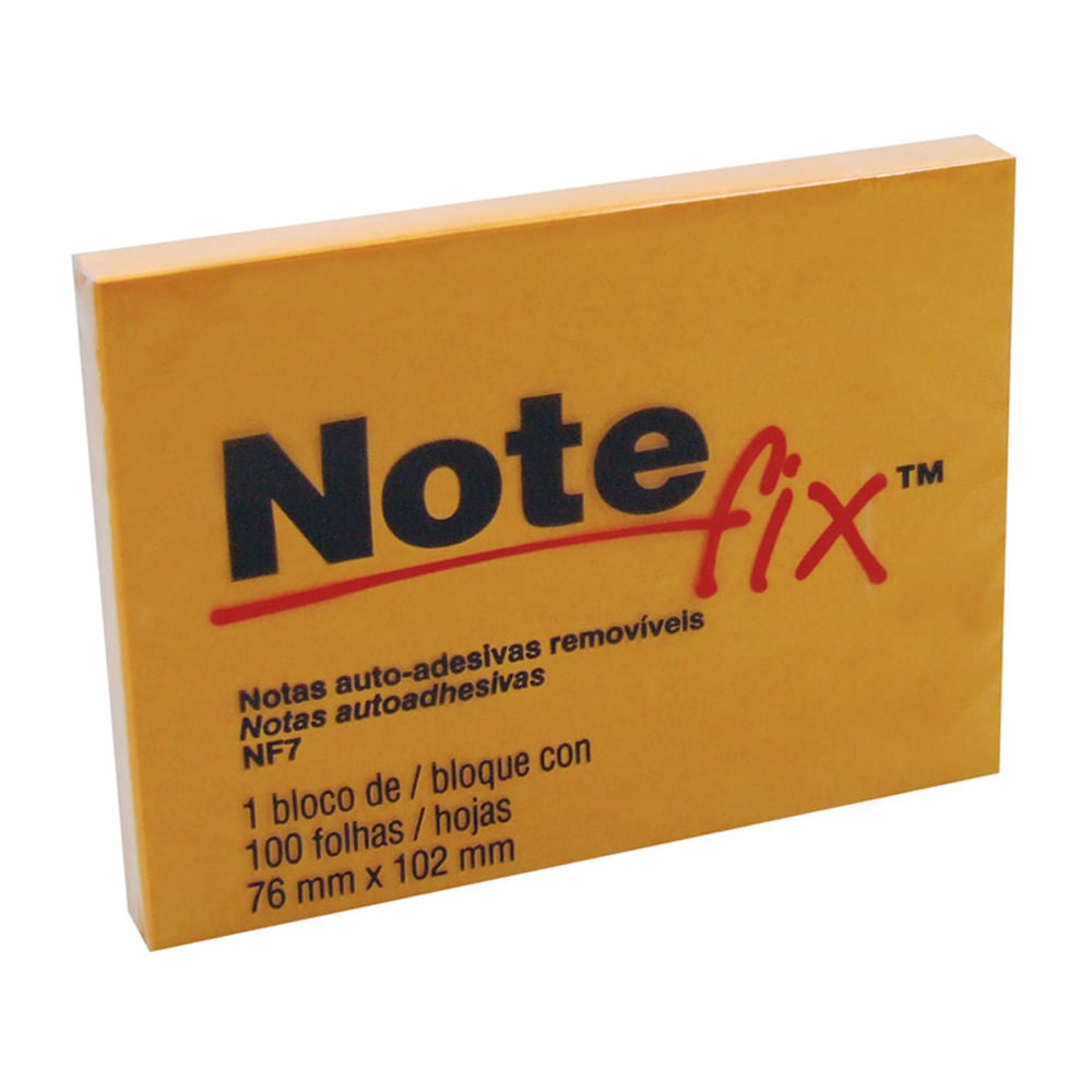 Bloco Adesivo Colorido 76 mm x 102 mm 100 Folhas - Note Fix | Notas ...