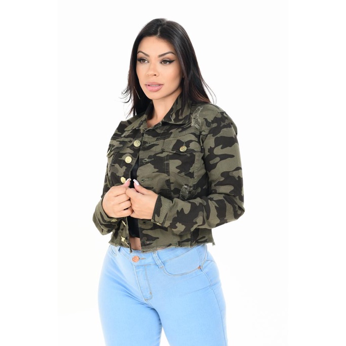 Jaqueta feminina estilo sales militar