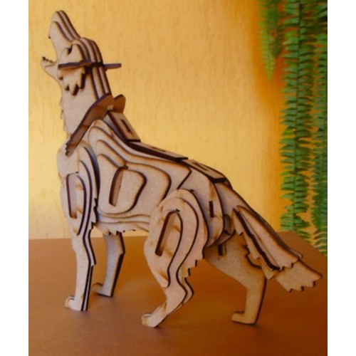 Lobo Wolf . Quebra Cabeça 3d. Miniatura Em Mdf