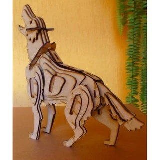 Lobo Wolf . Quebra Cabeça 3d. Miniatura Em Mdf