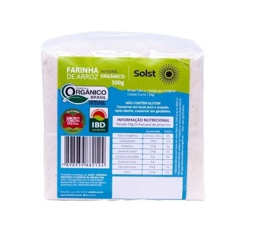 Farinha de Arroz Orgânico Integral À Vácuo Solst 500 G | Shopee Brasil