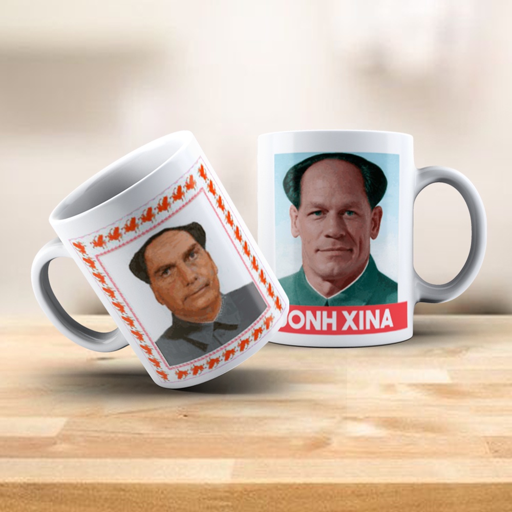 Caneca Bolsonaro e john xina meme - politica direita esquerda john xina ditadura bolsotung meme mene shitpost nonsense fora de contexto risadas alegres jovem millenial internet redes sociais boomer