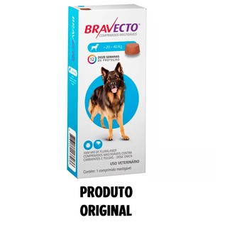 Bravecto Antipulgas E Carrapatos P/ Caes De 20 A 40kg
