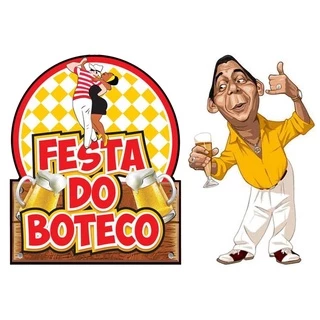 Boteco decoração de festa 4 displays de 20 cm Mdf