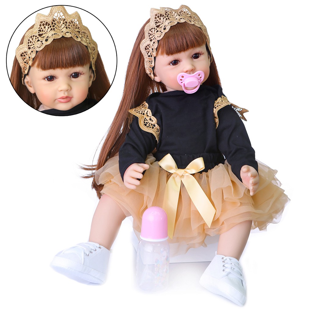 60cm Boneca Reborn Soft Silicone Vinyl Doll Soft Silicone Reborn