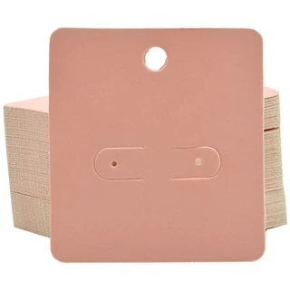 100 Cartelas Tag Para Brincos 6 x 6 cm Cores Kraft - Rosa - Preto - Tiffany - Branco