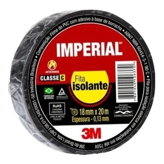 Fita Isolante 3M Imperial 20 Metros Anti Chamas Preta DIY Profissional