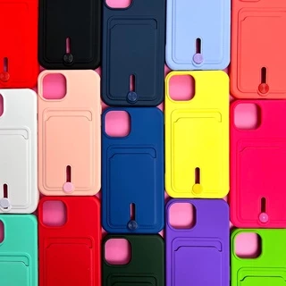 Capa Anti Impacto Colorida/ iPhone 13 / Porta cartão com Botão para levantar (CF39)