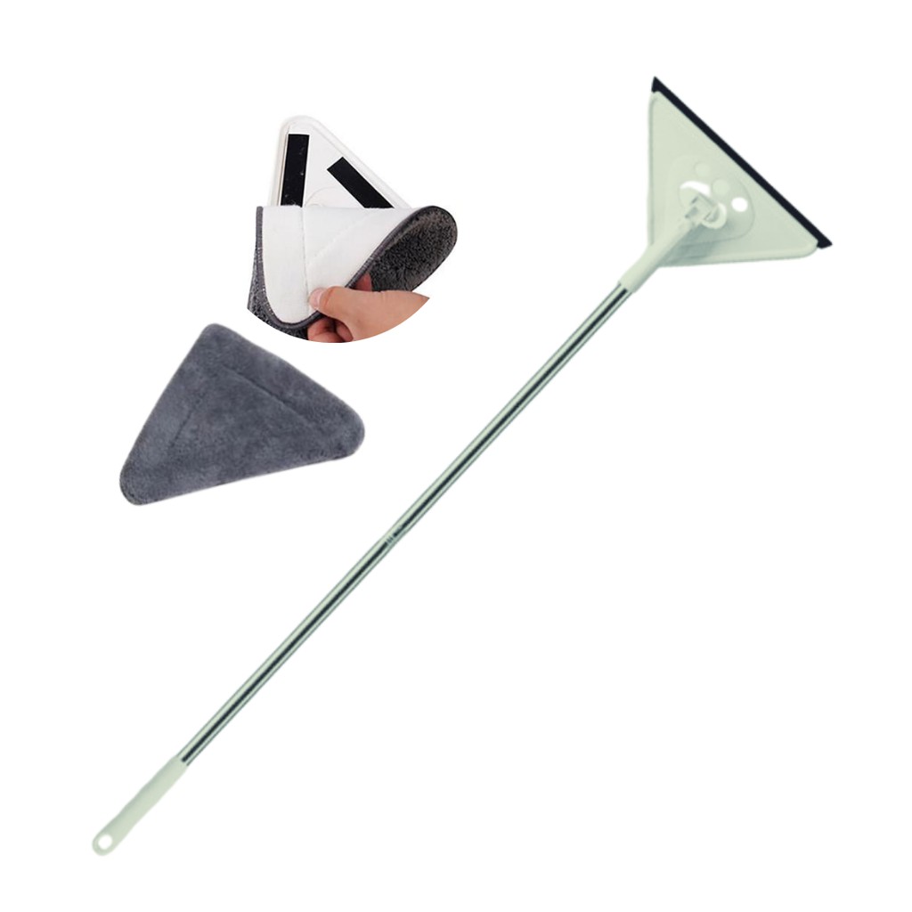 Rodo Mop Limpador de vidros Triangular Microfibra Extensor com 1 refil extra