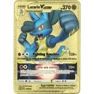 ✨【Direct sales】✨Cartas De Metal Pokemon Dourado Versão Espanhola Vastro  Vmax GX Pikachu Charizard Lugia Arceus Kids Collection Cartões De Jogo De  Presentes