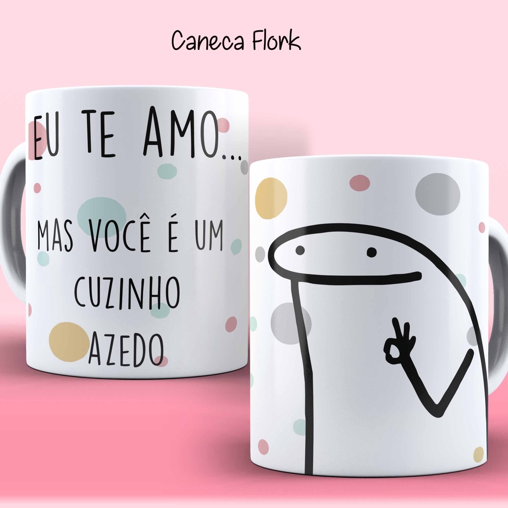 Caneca Meme Flork Amor - DNA Personalizados