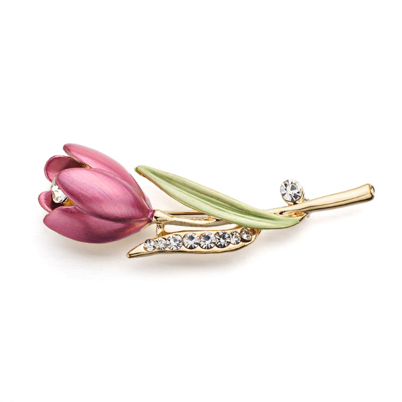 Broche De Flor Tulipa Elegante Com Cristal Z014 | Shopee Brasil