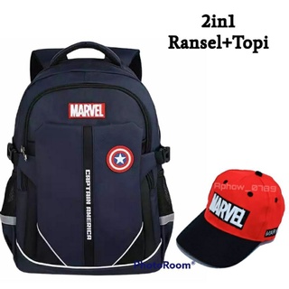 Mochila 2 Em 1 Saco Escolar Sem Marvel Hat Avengers Personagem