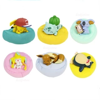 6 Peças/Conjunto Pokemon Snorlax Dorminhoco Bulbasaur Eevee Pikachu Super Boneco Bebê