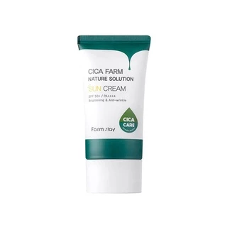 farmstay cica farm nature solution sun cream sun screen sun block protetor solar spf50+/PA++50ml em Oferta na Shopee