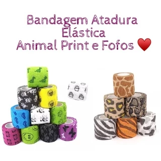 Fita Elástica bandagem estampa Animal Print Teborio Crossfit Atadura