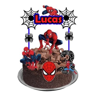 Topper Topo de Bolo Aniversário Festa Homem Aranha Marvel - Lojas