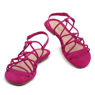 Rasteira Feminina Papete Gladiadora Moderna Confort Palmilha Macia Rosa Pink