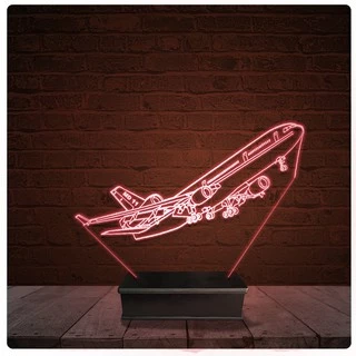 Abajur Luminária Acrílico Led - Avião Comercial Boeing